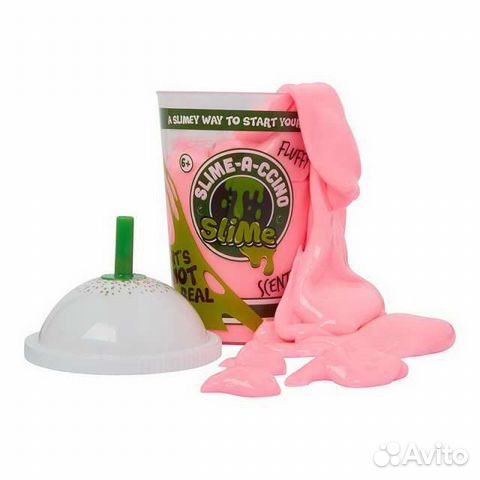 Слайм Junfa Жвачка для рук &ampquotSlime-a-ccino&ampquot Молочный коктейль, цвет розовый ST26