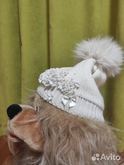 Шапка детская шерстяная с помпоном