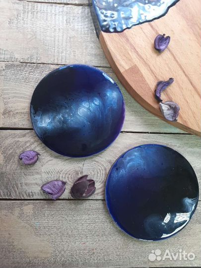 Подставки под бокалы с эпоксидной смолой