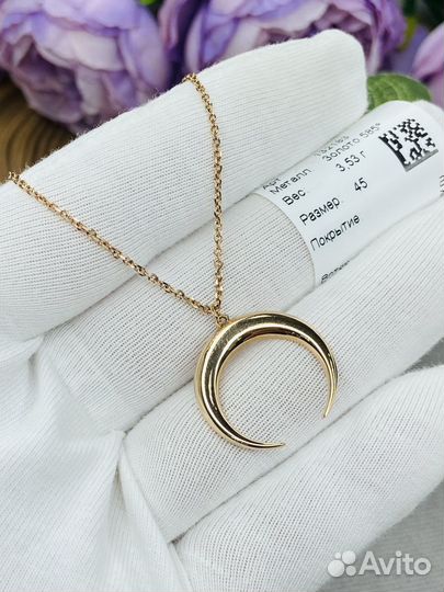 Золотое колье лунница 585