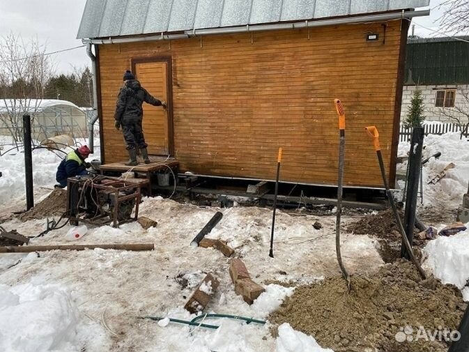 Винтовые сваи Подъем домов