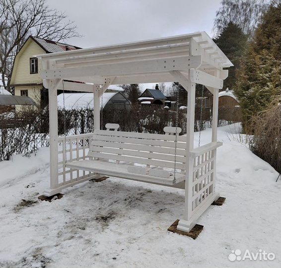 Качели деревянные