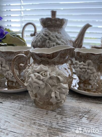 Чайный сервиз новый с лепкой