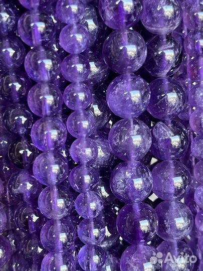 Натуральные бусины аметиста