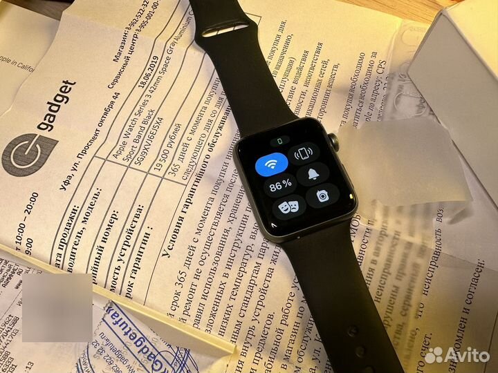Apple watch 3 42mm Оригинал батарея на 96 есть чек