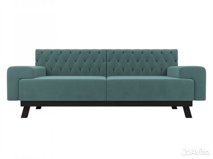 Диван кухонный прямой Мюнхен Люкс, велюр, бирюзовый