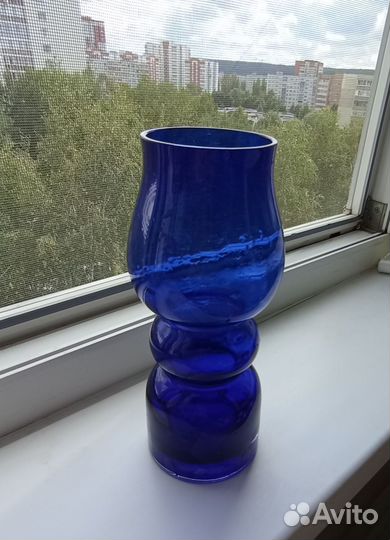 Ваза синее стекло СССР