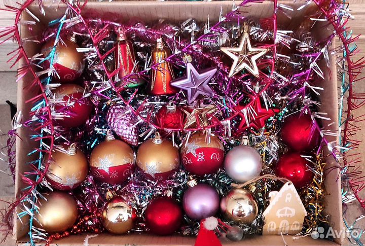 Сборный лот ёлочных игрушек и украшений