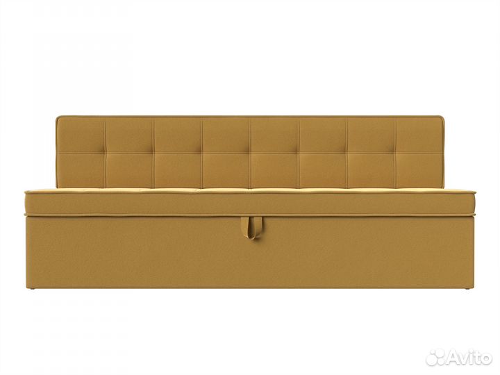 Диван кухонный прямой Техас, микровельвет, желтый