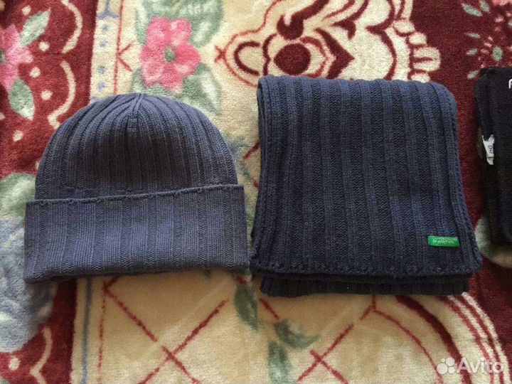 Комплект шапка и шарф мужской