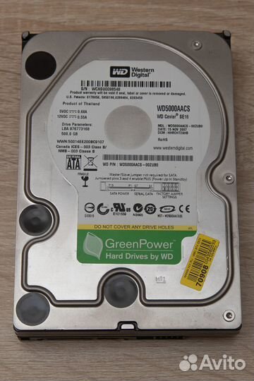 WD Green Edition 500 gb SATA wddld Тест