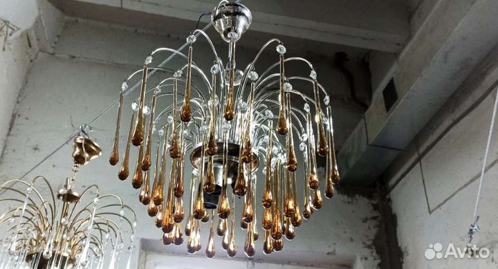 Винтажная хрустальная люстра