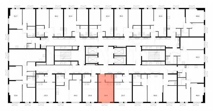 Квартира-студия, 19,9 м², 32/33 эт.