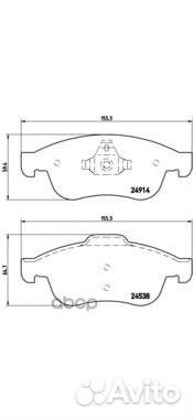 Колодки тормозные дисковые перед P68050 Brembo