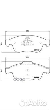 Колодки тормозные дисковые перед P68050 Brembo