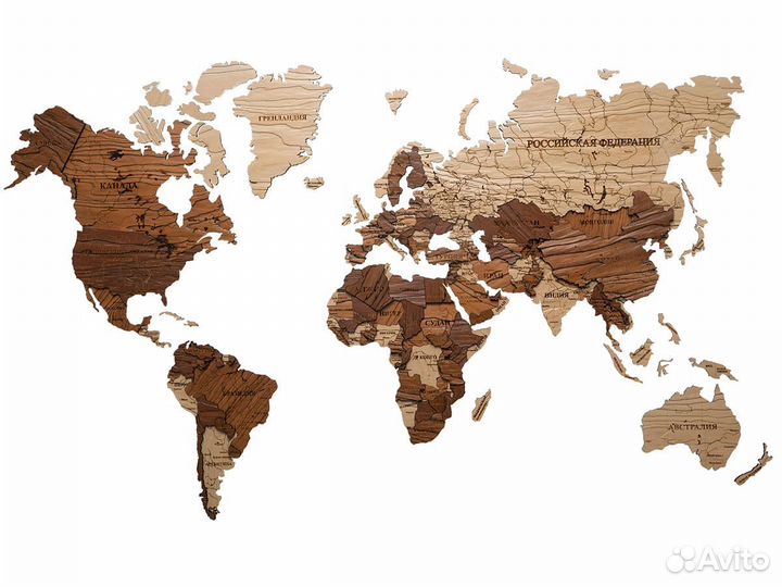 Деревянная карта мира