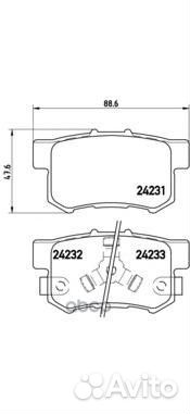 Колодки тормозные дисковые задн, honda: CR-V II