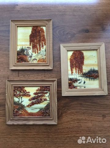 Картины из натурального янтаря