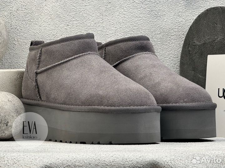 Угги женские на платформе Ugg Ultra Mini Grey