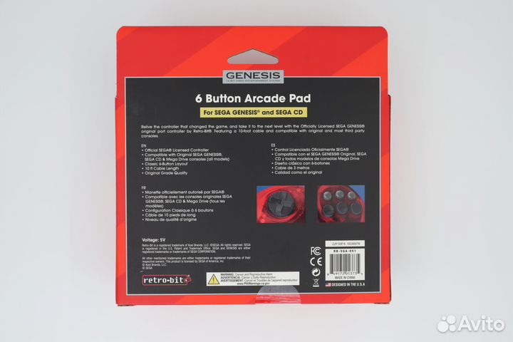 Джойстик для Sega Сега Новый RetroBit Три Цвета