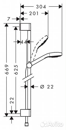 Душевой гарнитур Hansgrohe Croma Select E Multi 2