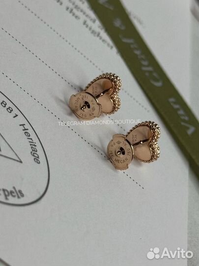 Серьги Van Cleef Hearts розовое золото 750