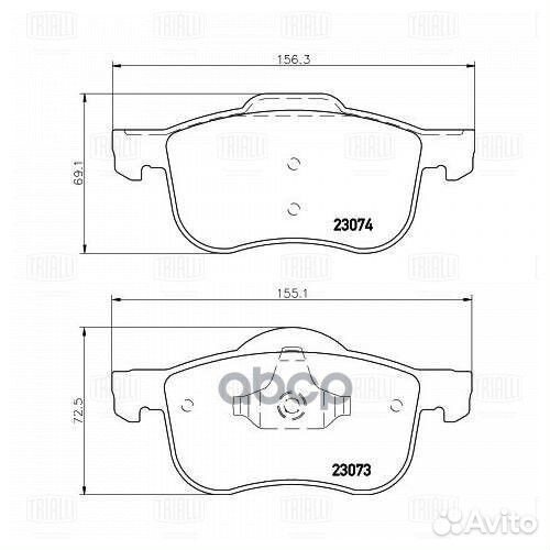 Колодки тормозные дисковые перед PF4369 Tri