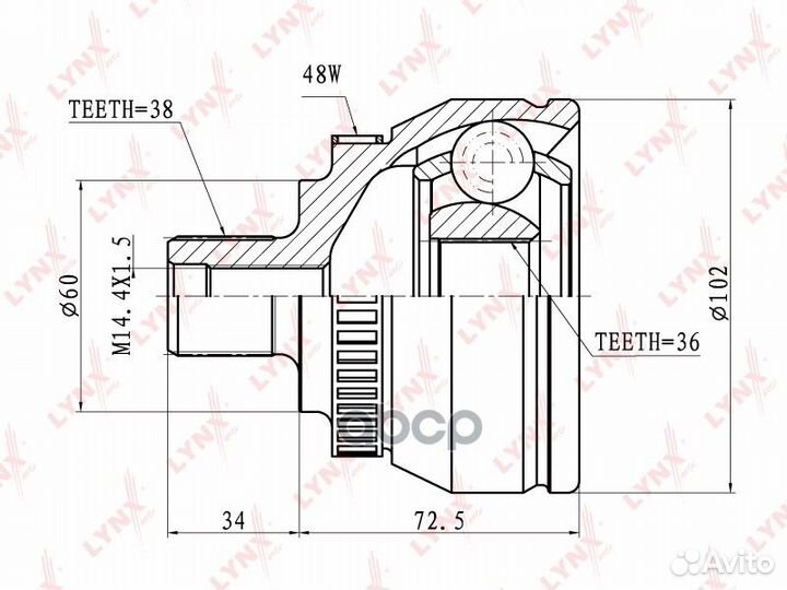 ШРУС наружный CO-3019A lynxauto