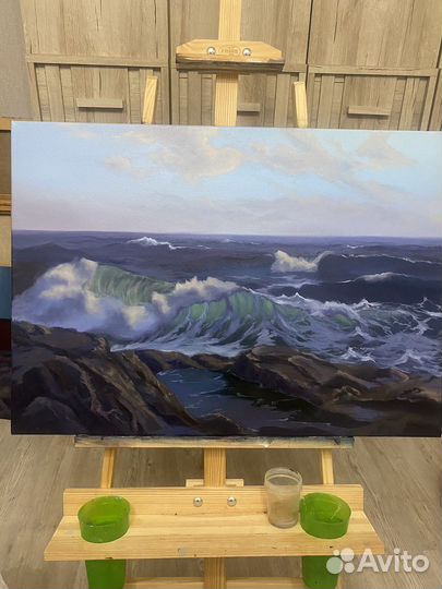 Картина маслом на холсте морской пейзаж