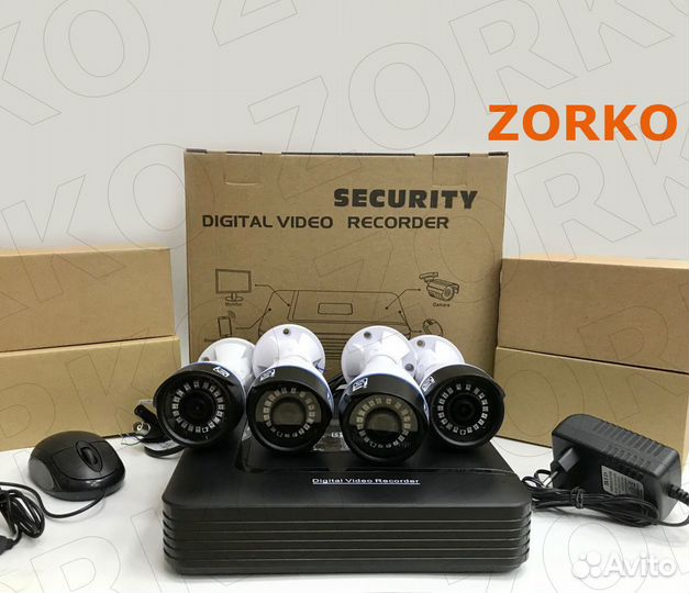 Видеонаблюдение - комплект 4шт. камеры AHD 1080