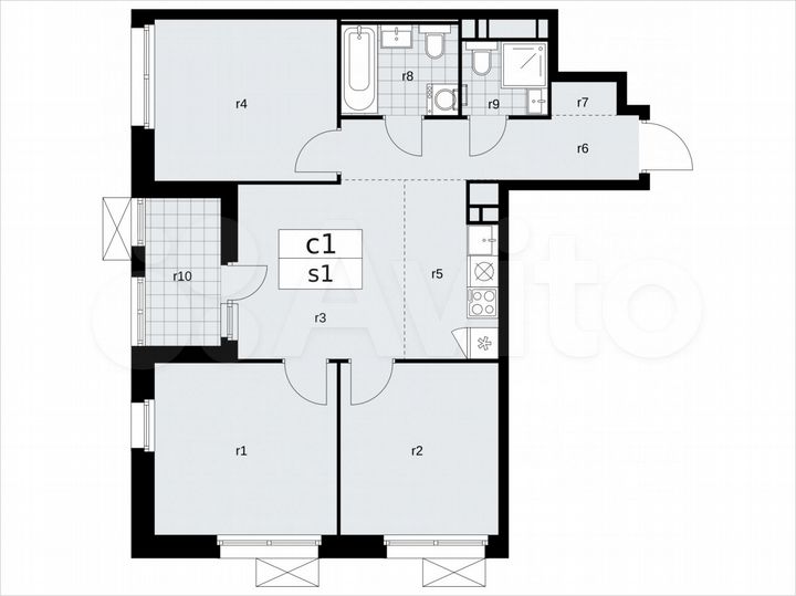 4-к. квартира, 65 м², 16/17 эт.