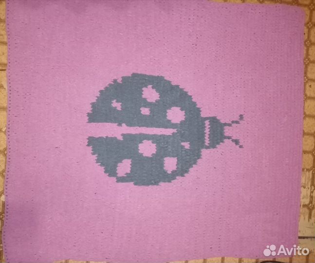 Плед детский вязаный двухсторонний ручная работа