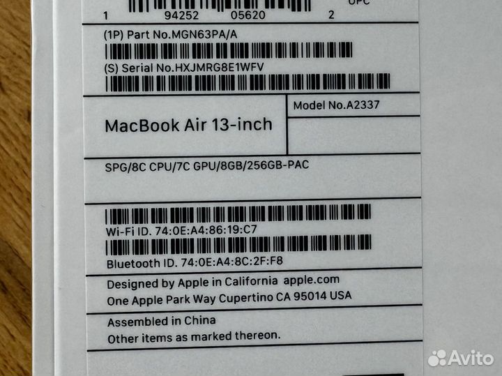 Macbook air 13 2024 m1 новый