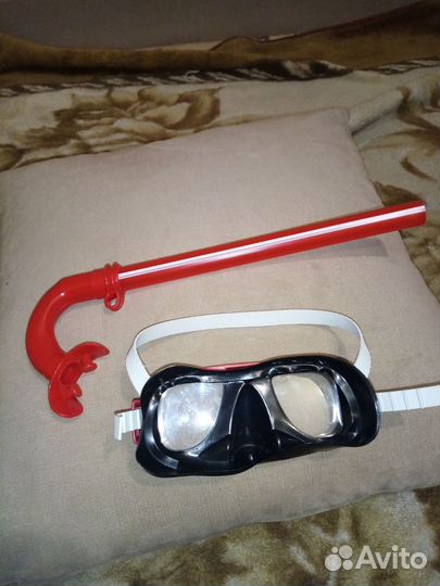 Маска - очки и трубка дыхательная для ребенка