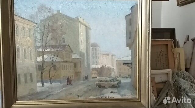 Картина маслом на холсте (улицы Москвы)