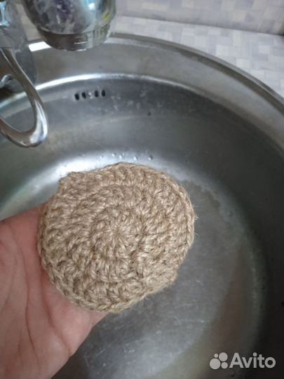 Экогубки для посуды из джута