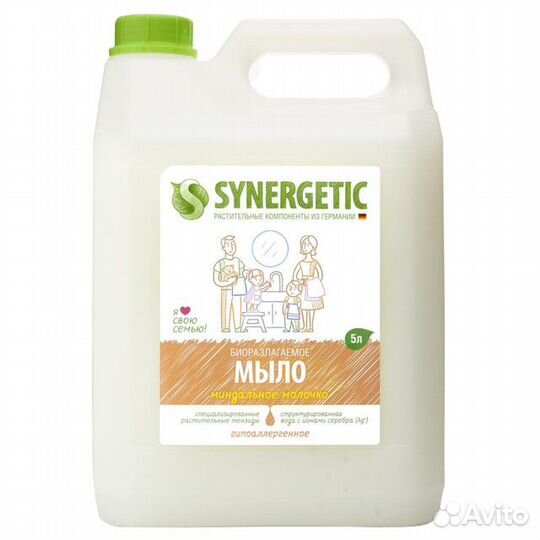 Мыло жидкое synergetic Миндальное молочко 5л