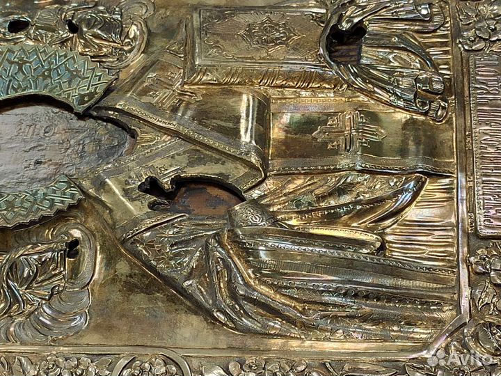 Икона Николай чудотворец в серебре