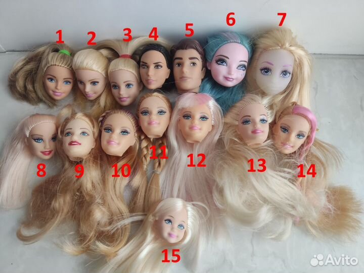 Головы для кукол типа Барби