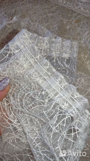 Тюль паутинка молочный цвет