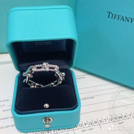 Tiffany кольцо из золота 750 пробы и бриллианты