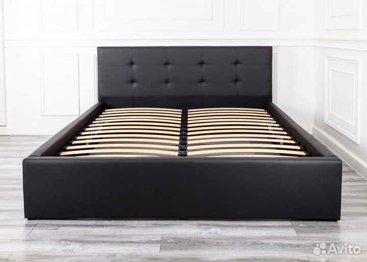 Кровать с подъемным механизмом 140х200 черная Роза