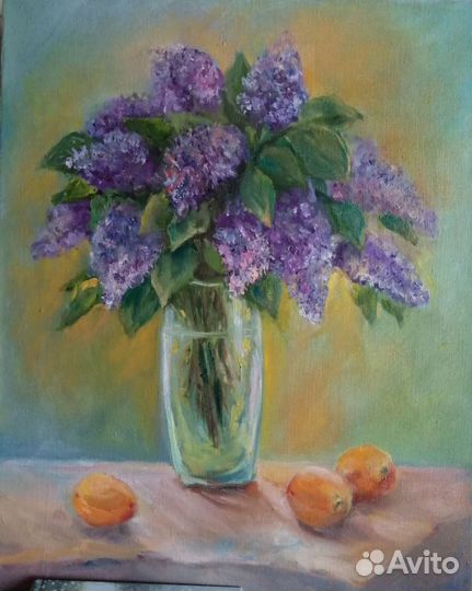 Картина маслом сирень