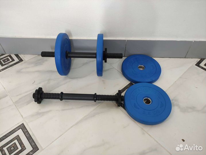Гантели 12кг пара, 2х6кг. Диски метал.обрезиненные
