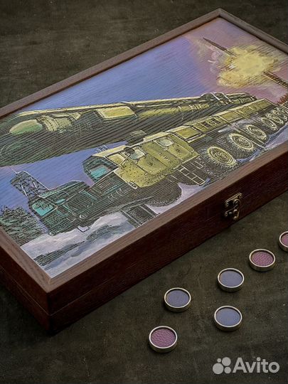 Нарды ручной работы в наличии с рисунком 