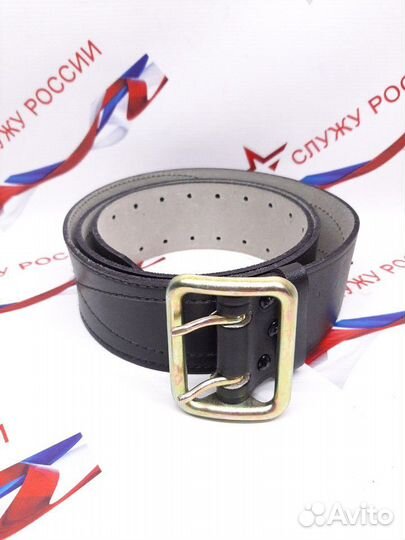 Ремень портупейный кожаный черный