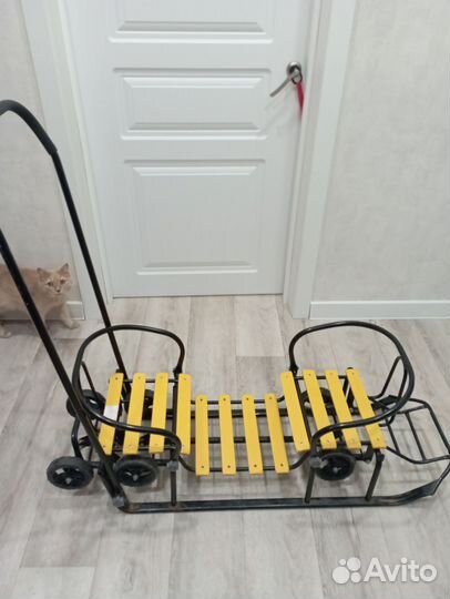 Санки для двойни с колесами