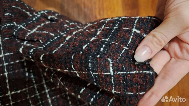 Твидовая юбка с воланом