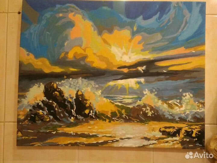Картина масло холст Абстракция.Винтажные картины