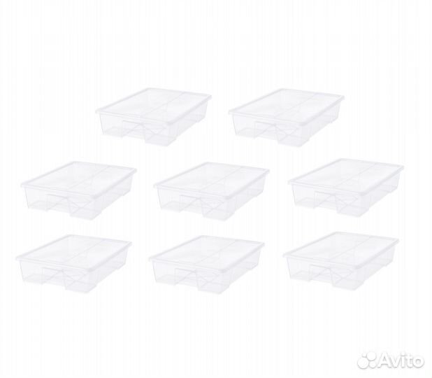 Контейнеры с крышкой икеа самла (новые), 55л 8 шт